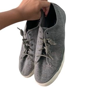 grey canvas sperry’s